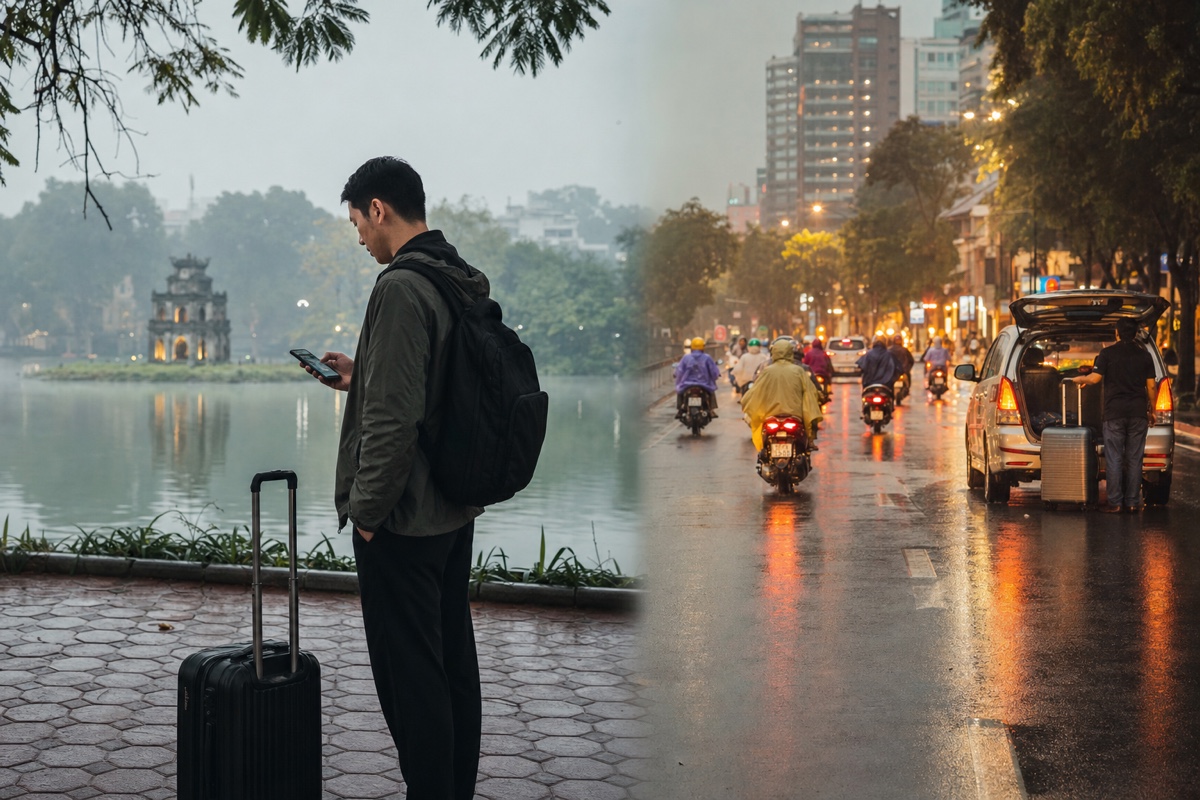 A foreign resident comparing Hanoi's cool lakefront commute with Ho Chi Minh City's rainy motorbike commute